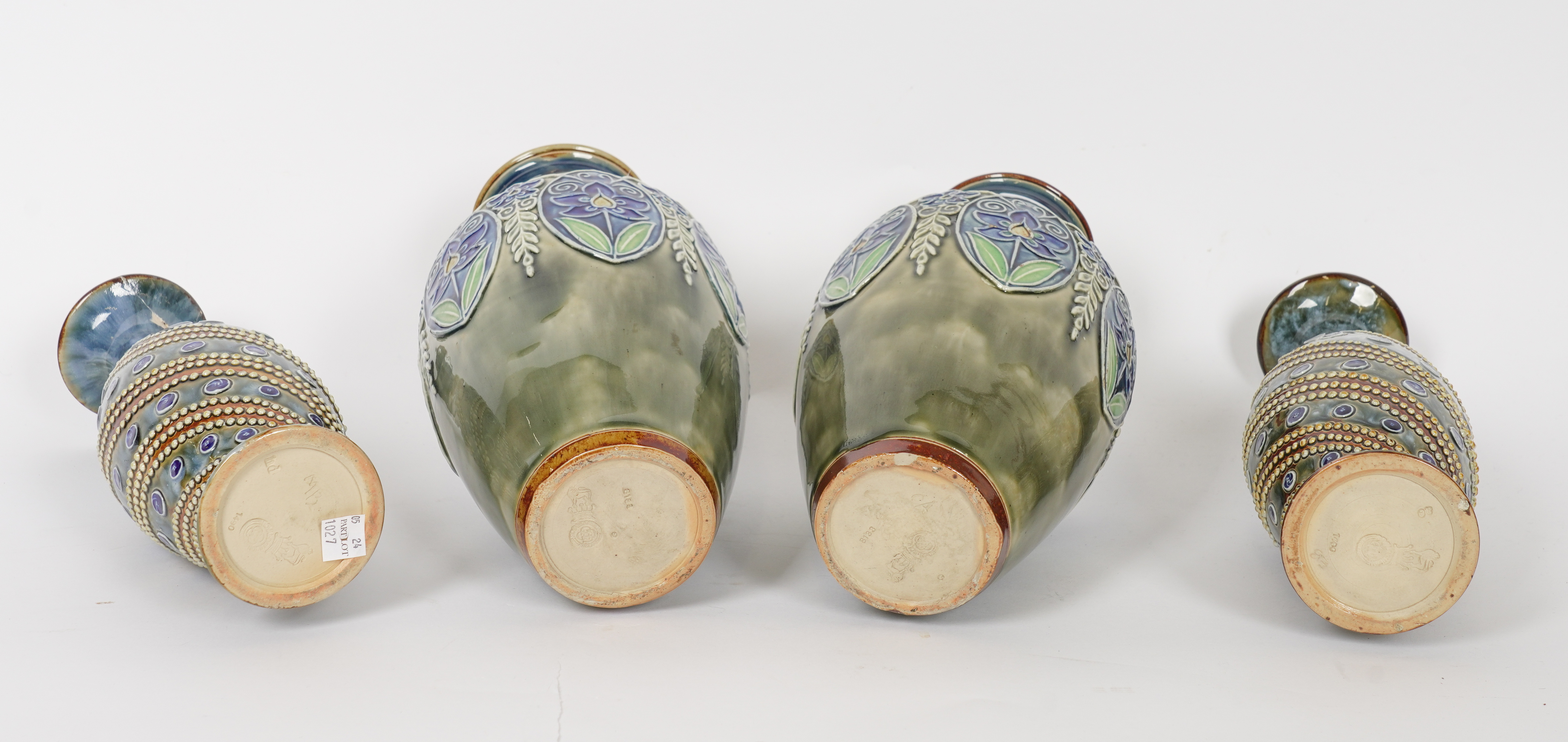 TWO PAIRS OF ROYAL DOULTON STONEWARE VASES (4) - Image 5 of 5