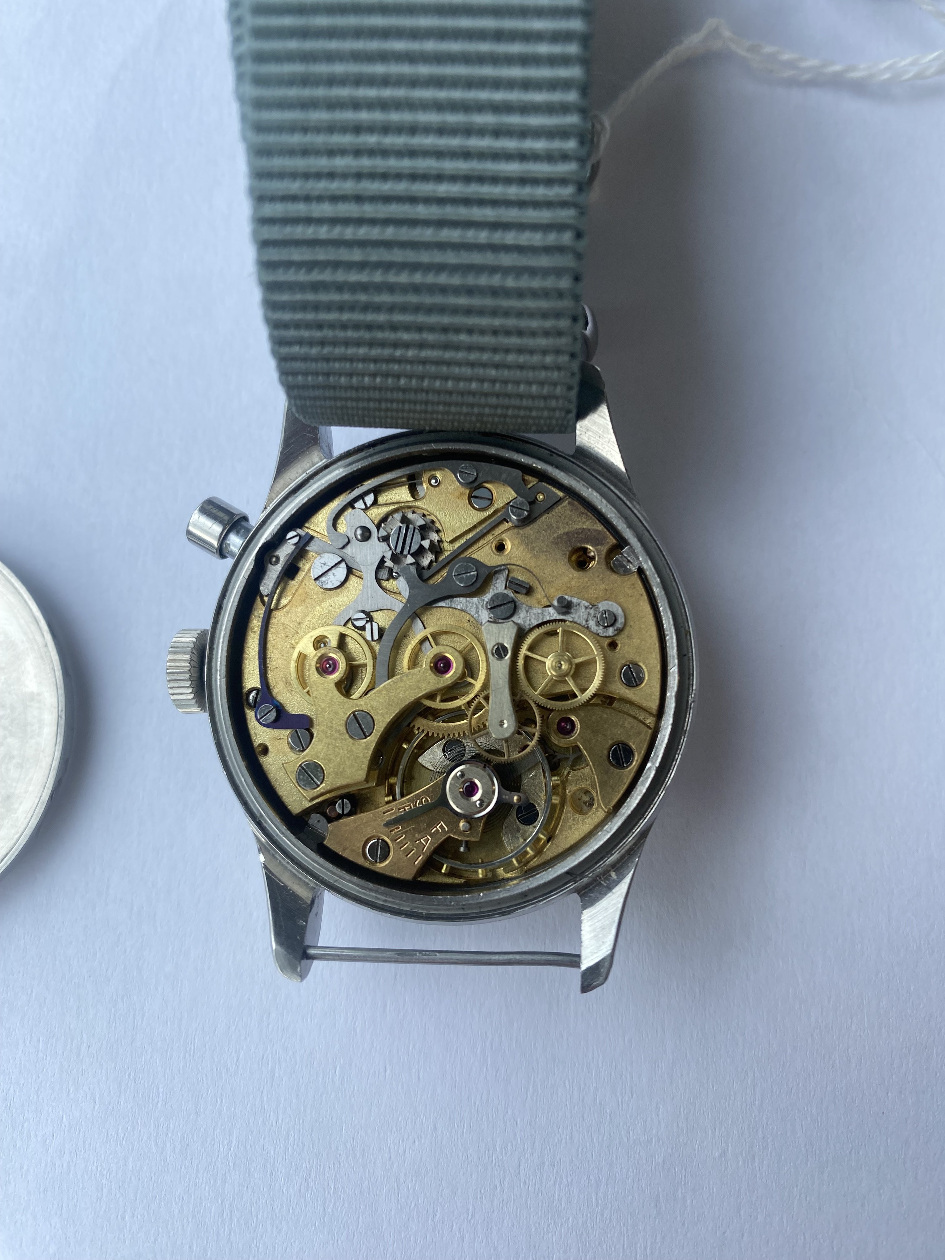 A STEEL CASED LEMANIA MILITARY CHRONOGRAPH WRISTWATCH - Image 2 of 6