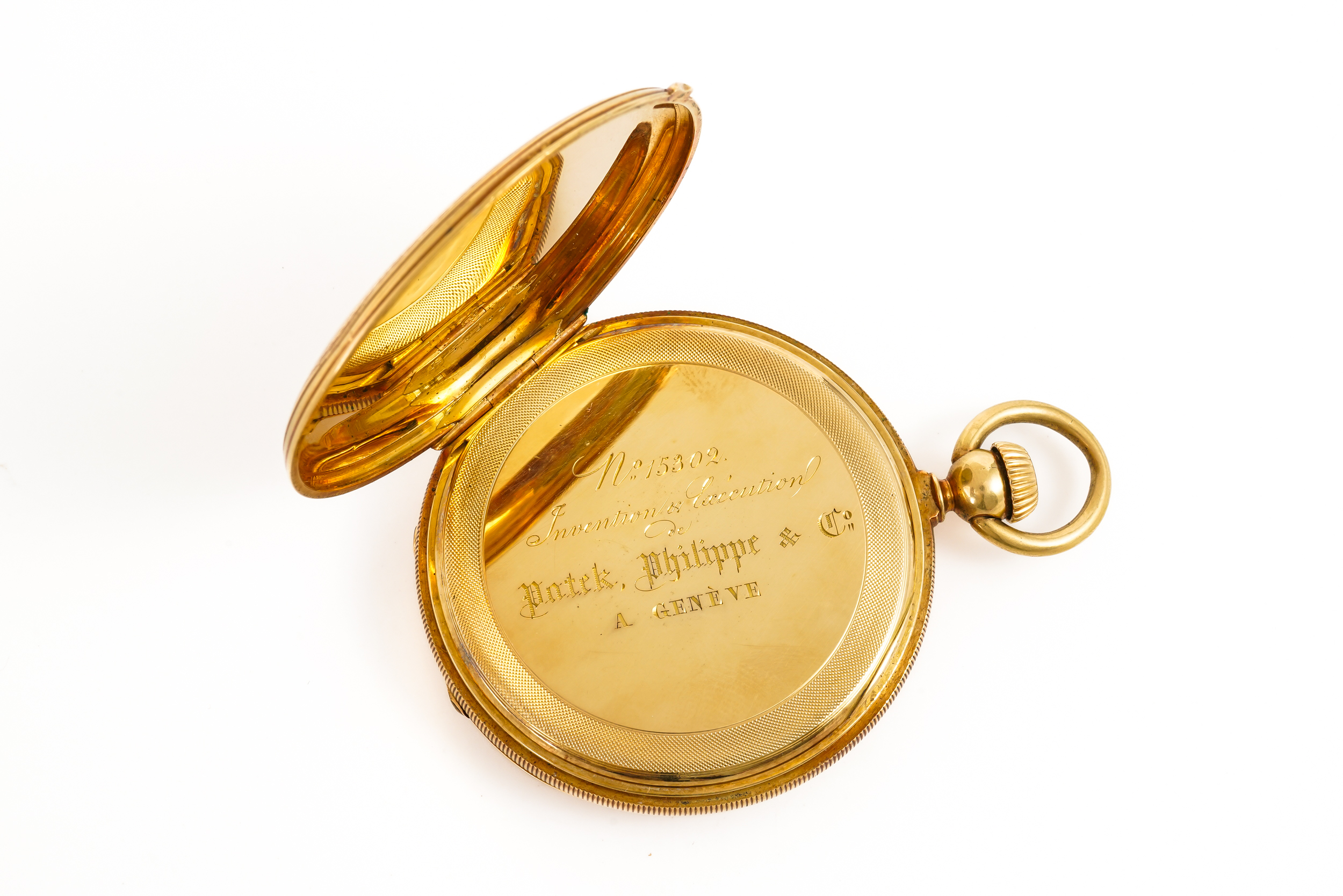 A GOLD CASED, KEYLESS WIND HUNTING CASED POCKET WATCH - Image 4 of 5