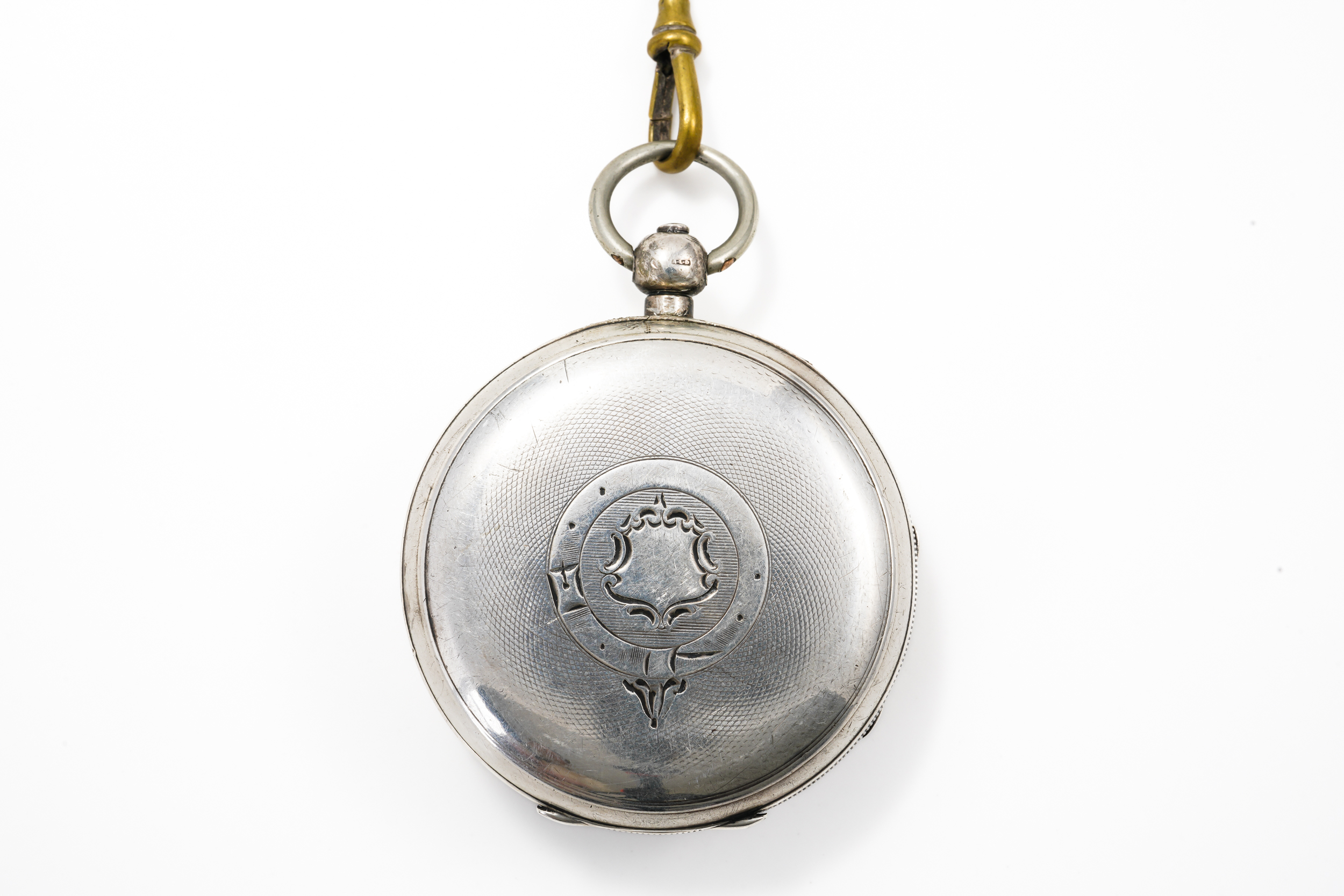 A GENTLEMAN'S SILVER OPENFACED POCKET WATCH AND CHAIN - Image 3 of 5