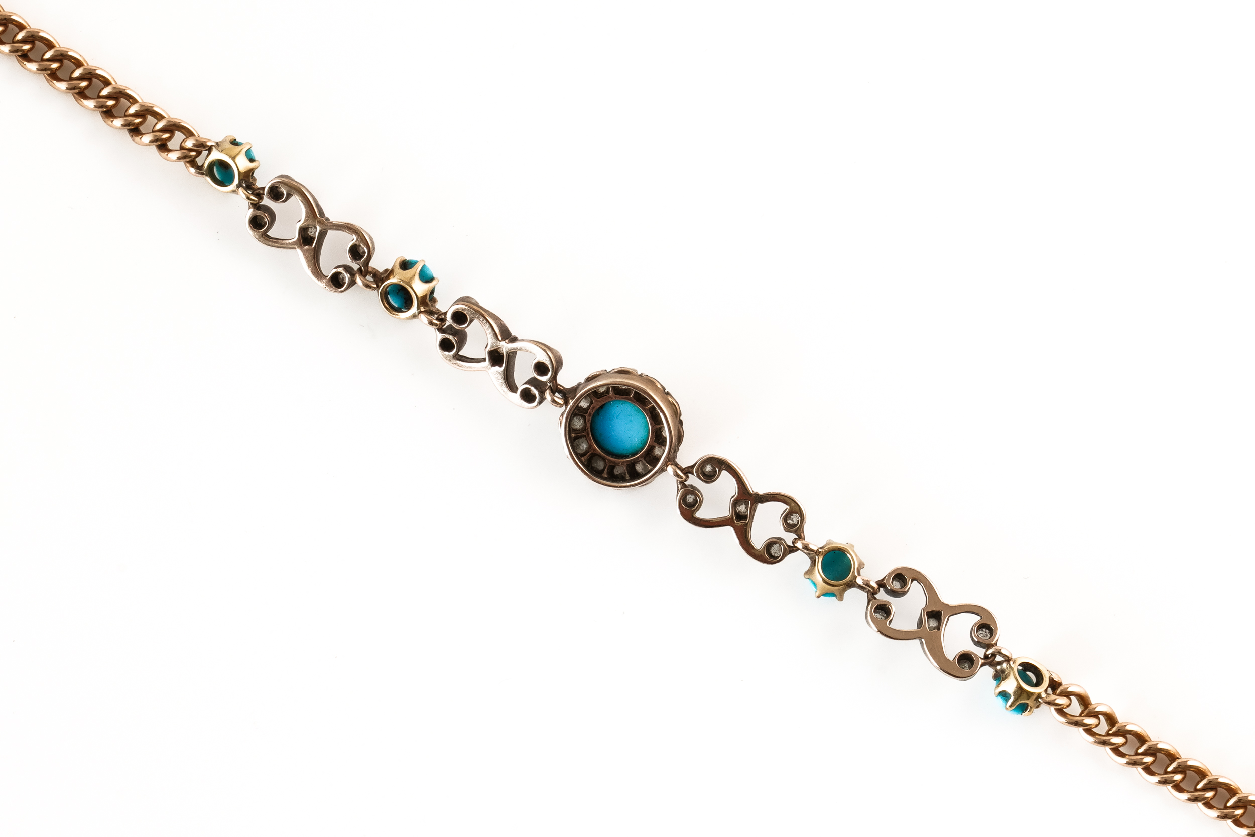 A TURQUOISE AND DIAMOND BRACELET, BOXED (2) - Image 3 of 3