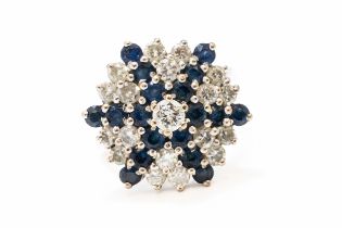 A VINTAGE SAPPHIRE AND DIAMOND RING