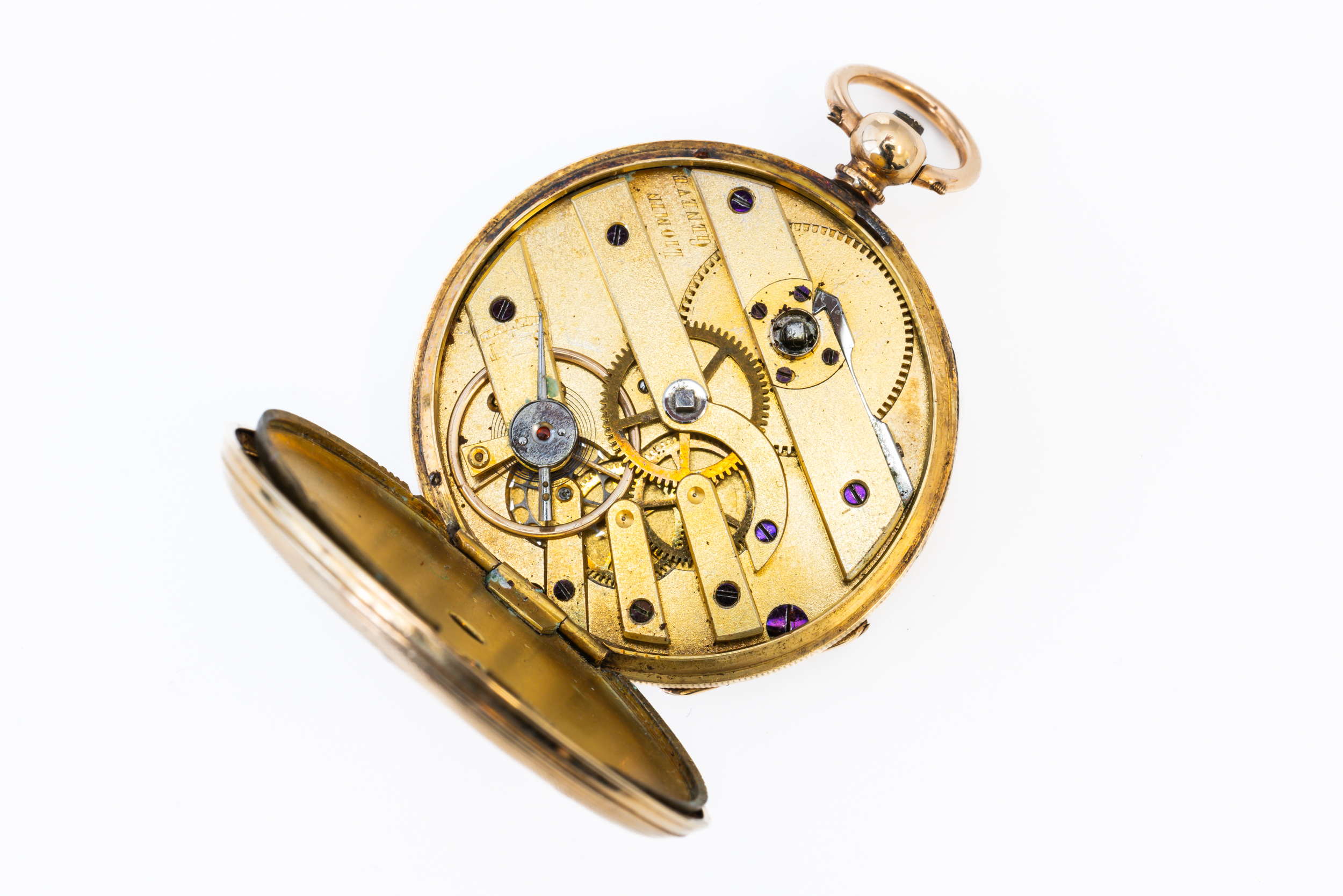 A GOLD CASED, KEY WIND OPENFACED LADY'S FOB WATCH - Image 7 of 7