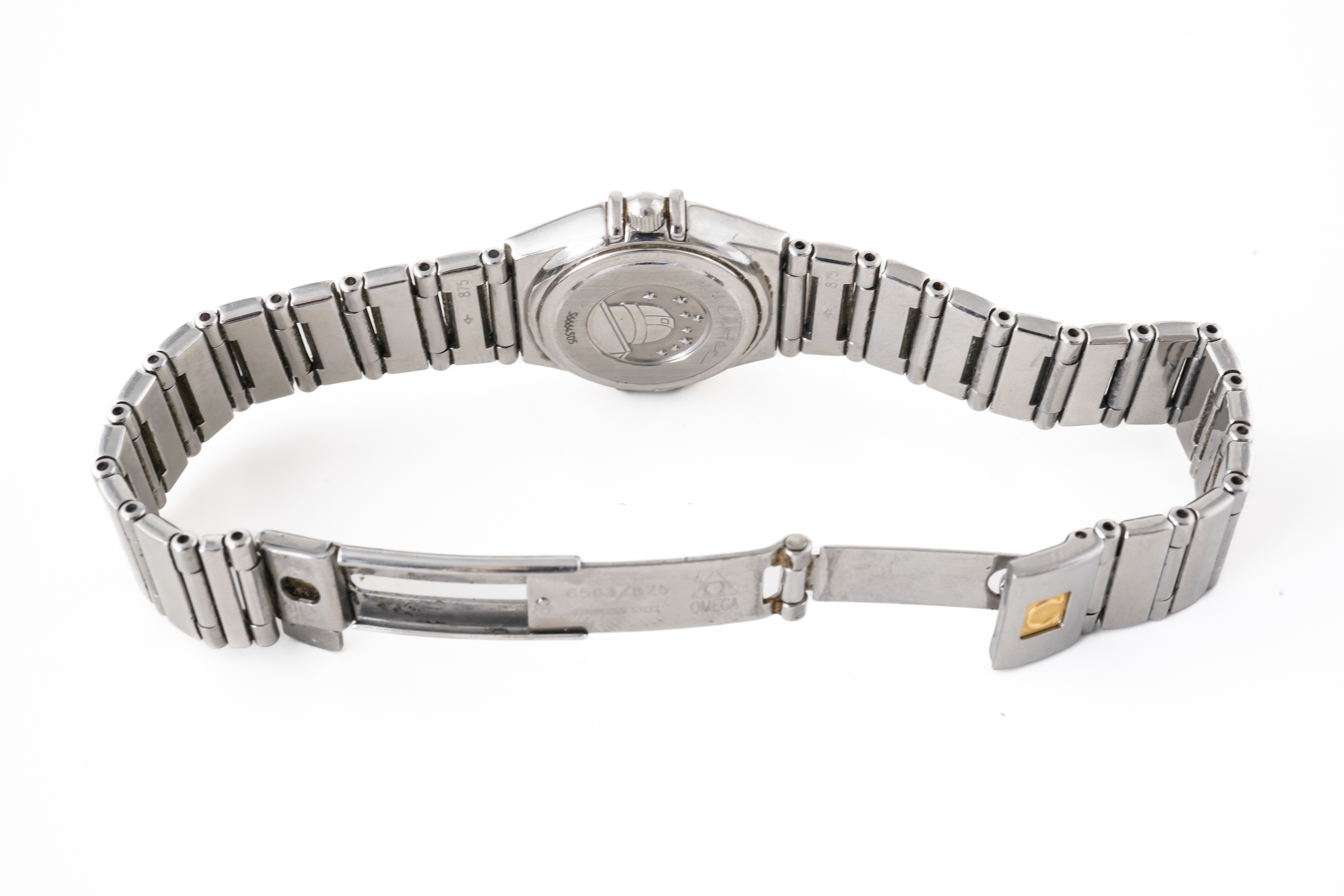 A LADY'S STEEL OMEGA CONSTELLATION WRISTWATCH - Image 2 of 3