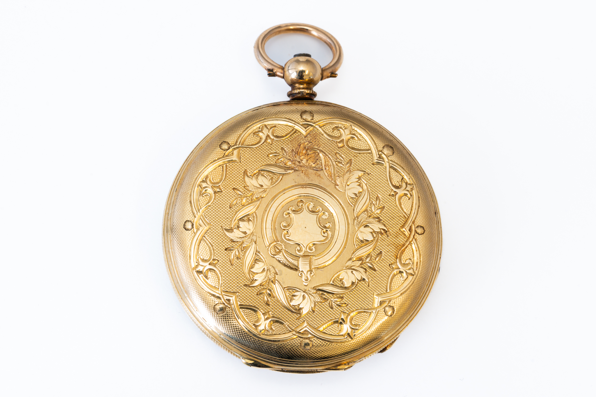 A GOLD CASED, KEY WIND OPENFACED LADY'S FOB WATCH - Image 4 of 7