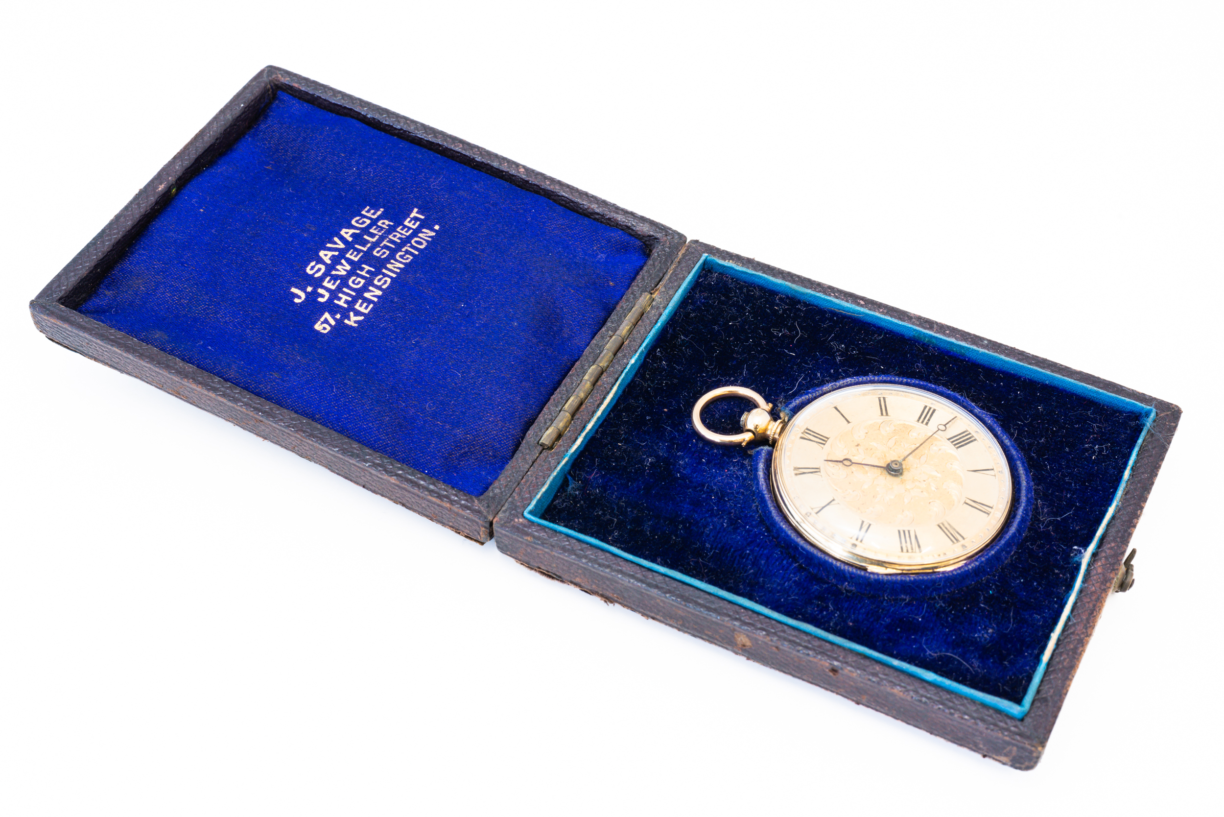 A GOLD CASED, KEY WIND OPENFACED LADY'S FOB WATCH - Image 3 of 7
