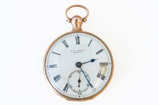 AN 18CT GOLD CASED OPENFACED POCKET WATCH