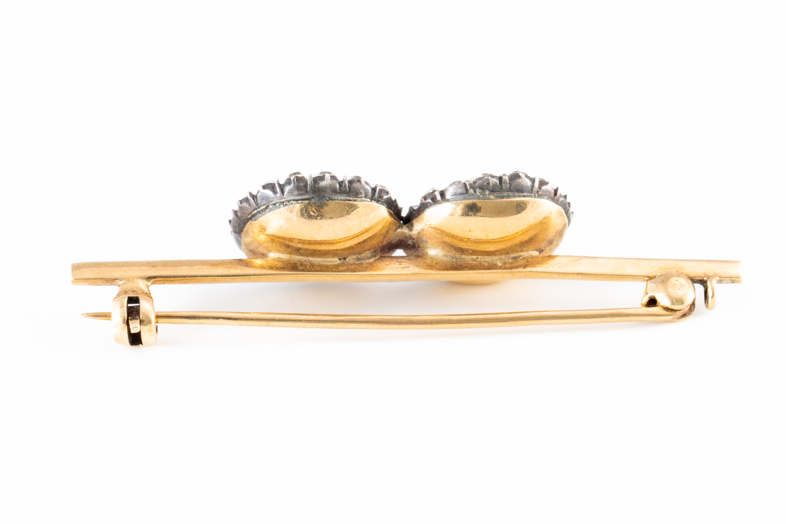 A GOLD, DIAMOND AND TURQUOISE BAR BROOCH - Image 2 of 2