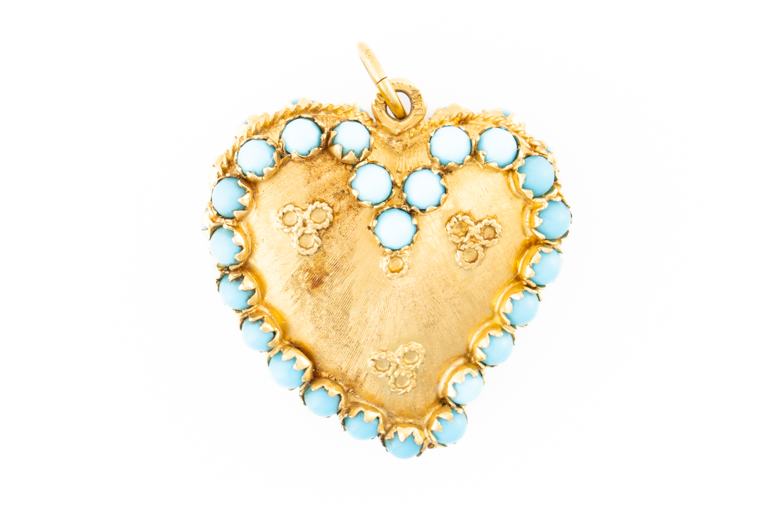 A TURQUOISE SET HEART PENDANT - Image 2 of 3