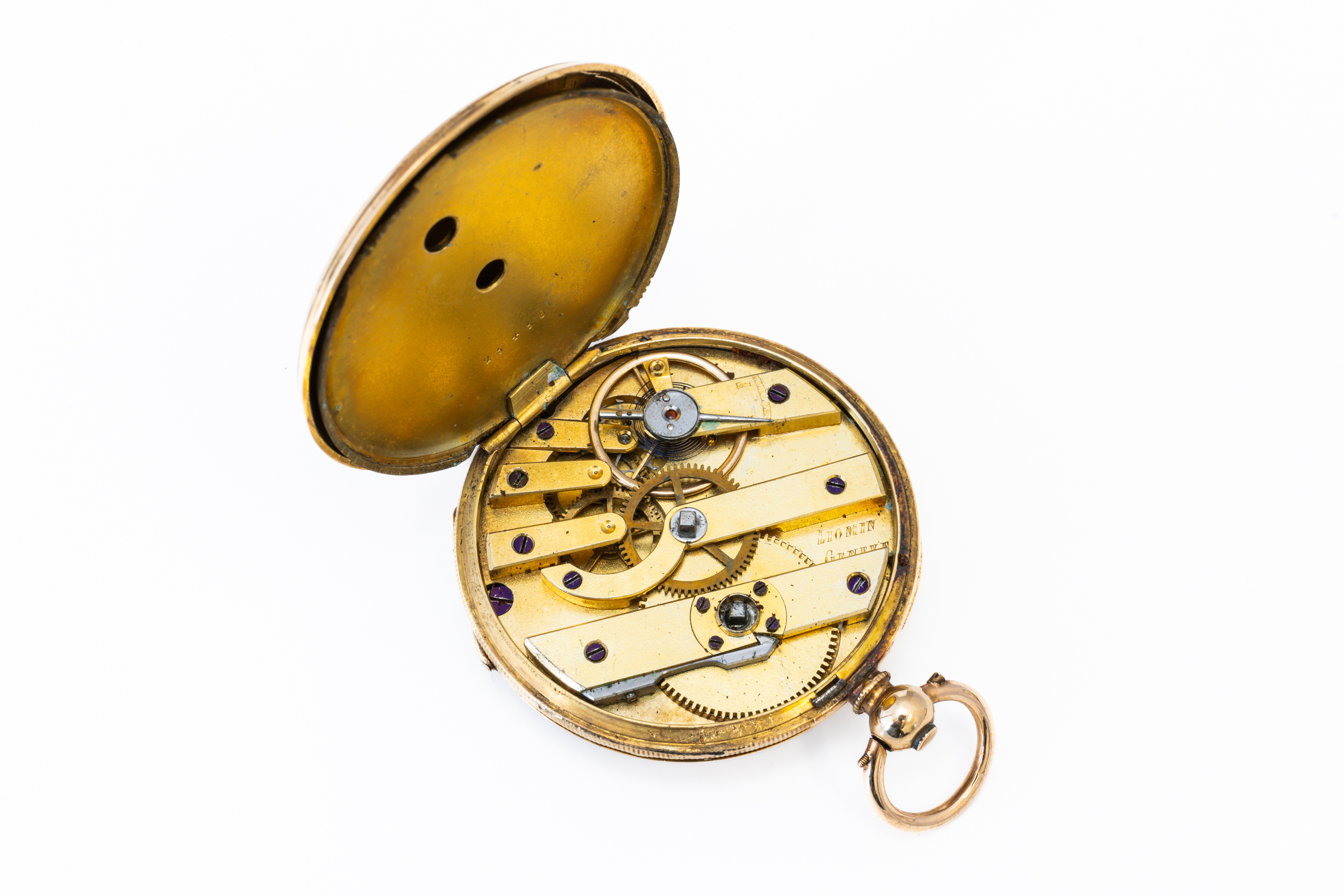 A GOLD CASED, KEY WIND OPENFACED LADY'S FOB WATCH - Image 6 of 7