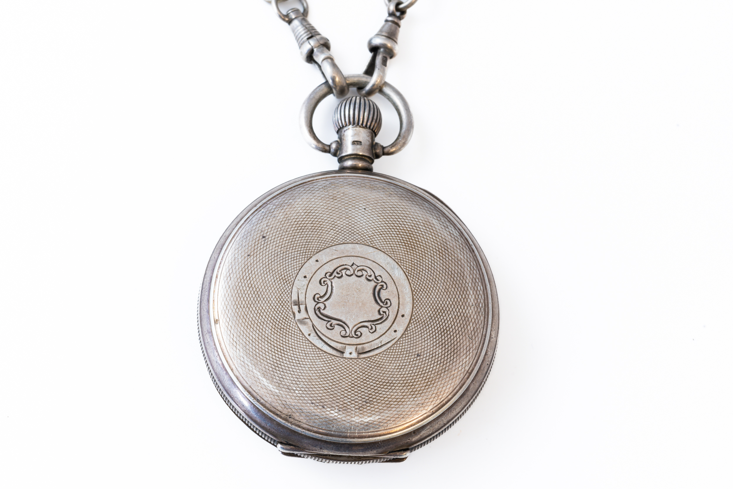 TWO POCKET WATCHES, TWO ALBERT CHAINS AND A 9CT GOLD MASONIC FOB (5) - Image 6 of 8