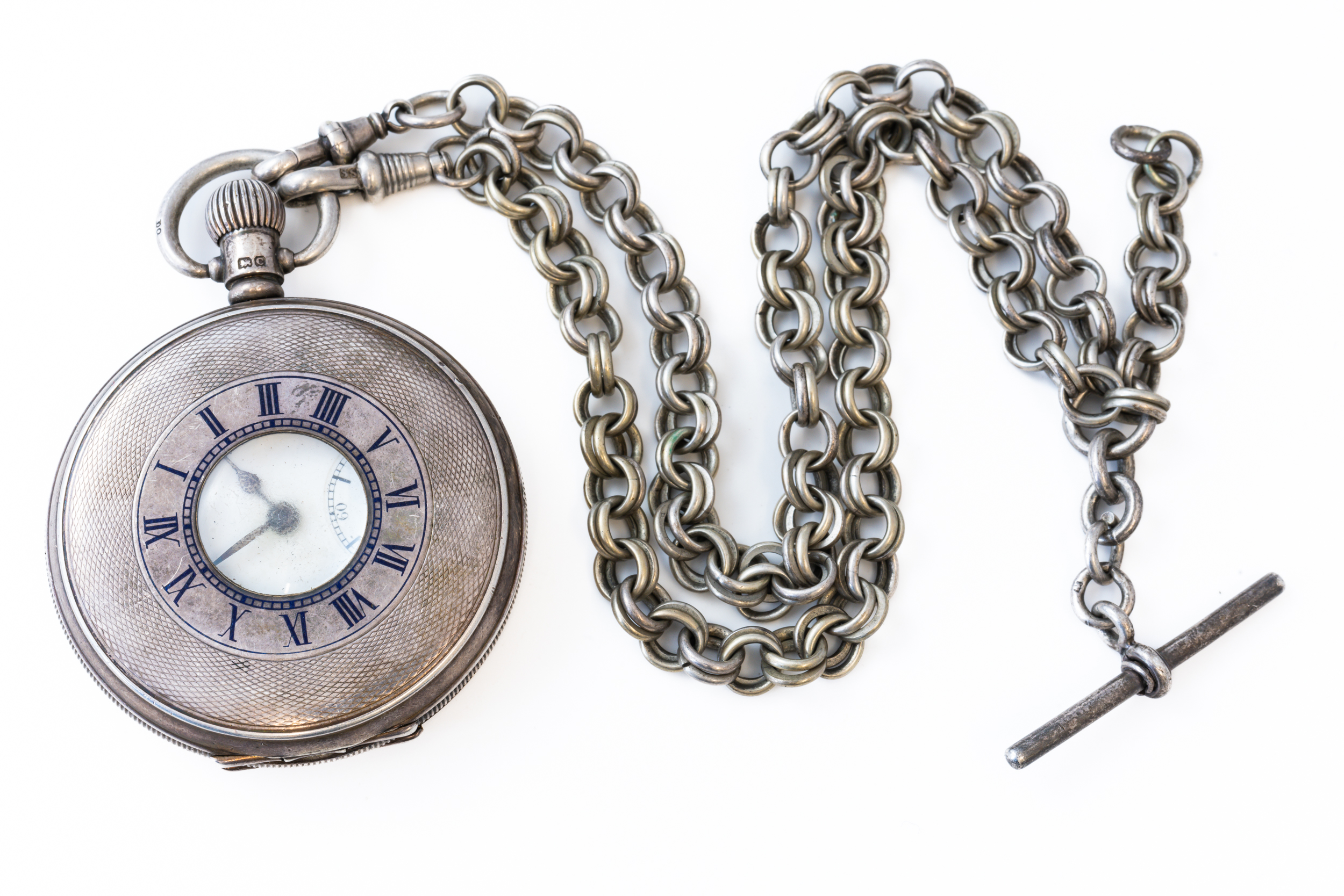 TWO POCKET WATCHES, TWO ALBERT CHAINS AND A 9CT GOLD MASONIC FOB (5) - Image 5 of 8