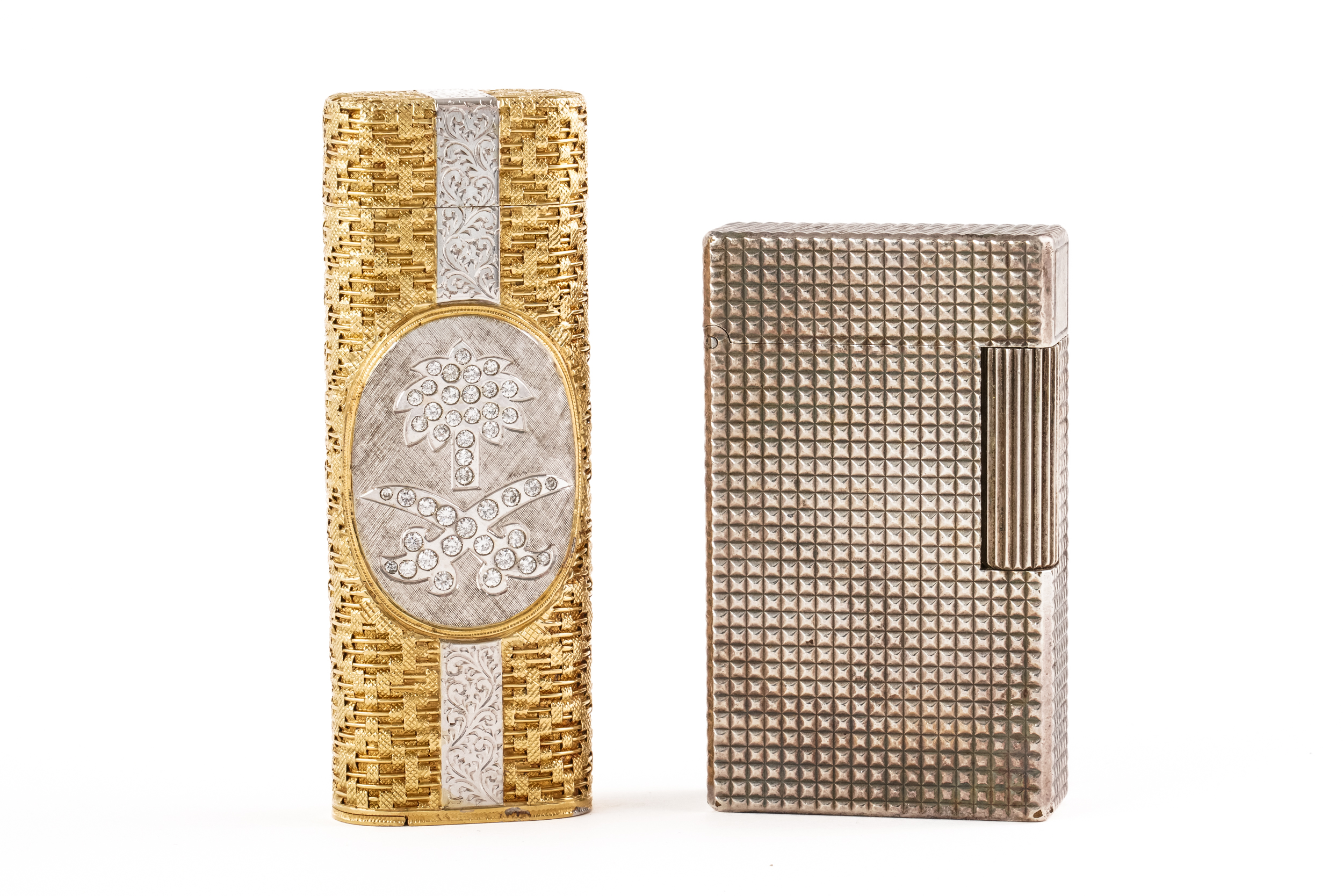 A GOLD AND DIAMOND SET LIGHTER AND ANOTHER LIGHTER, BOTH BOXED (4) - Image 4 of 6