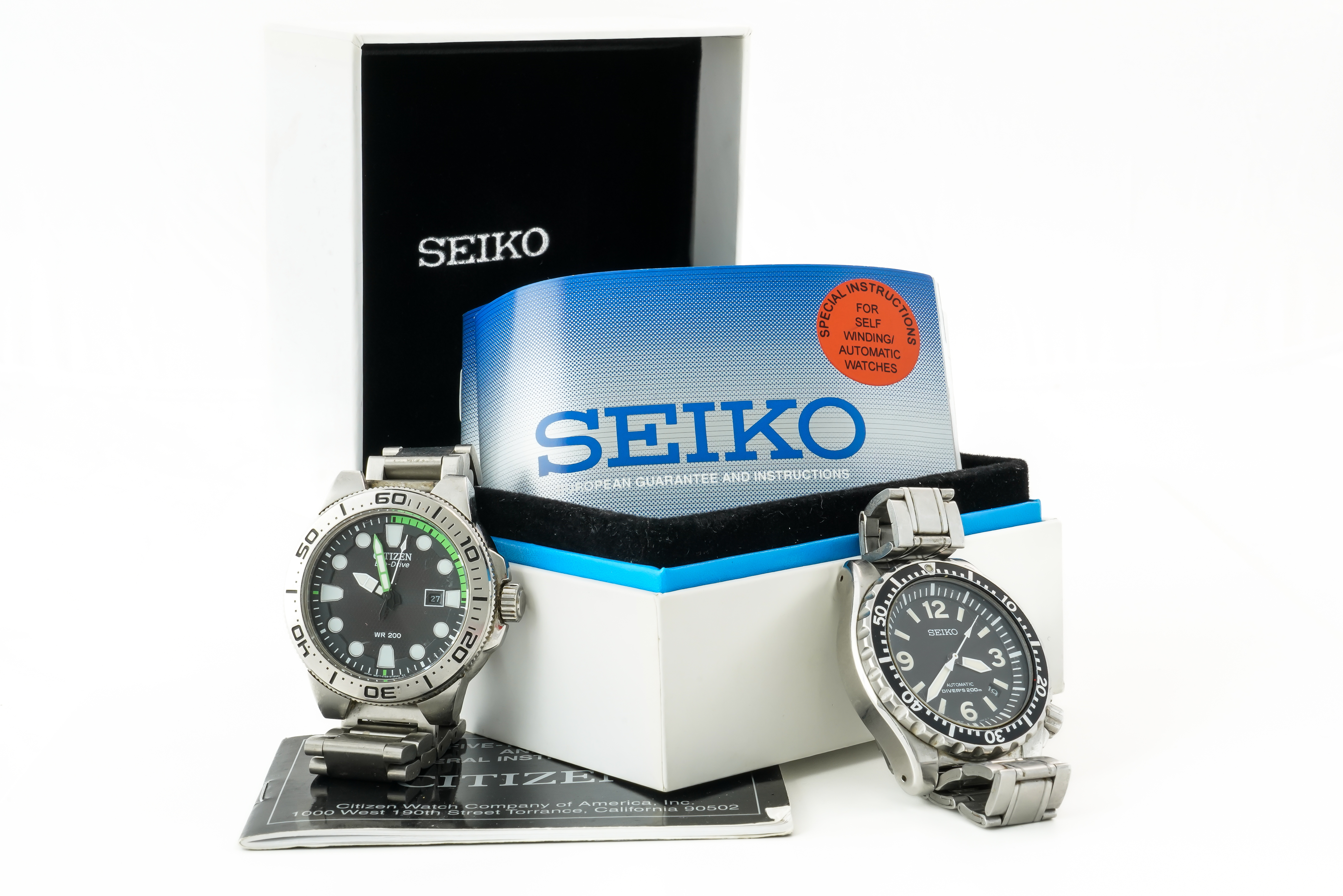TWO GENTLEMEN'S BRACELET WRISTWATCHES COMPRISING A SEIKO AND A CITIZEN (2)