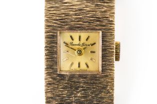 A LADY'S 9CT GOLD BUECHE GIROD BRACELET WATCH