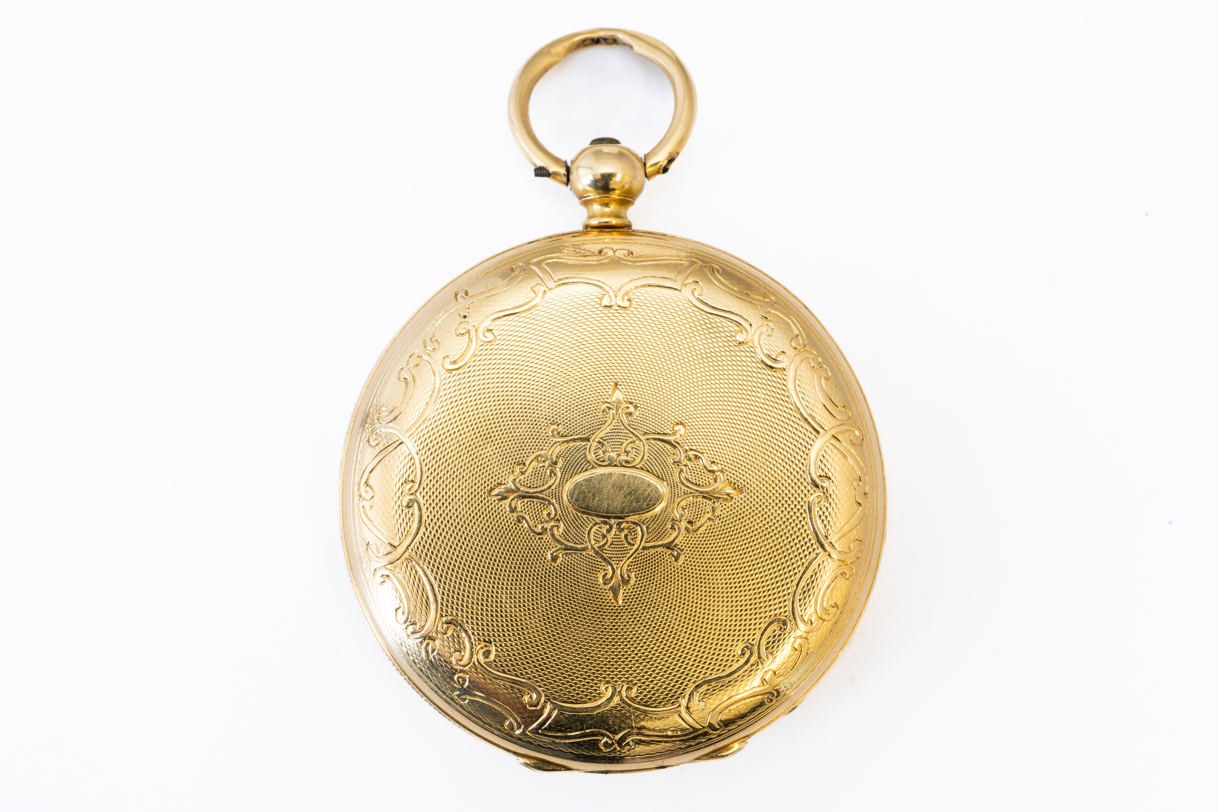 A LADY'S GOLD CASED, KEY WIND, HUNTING CASED FOB WATCH WITH A KEY (2) - Image 2 of 5