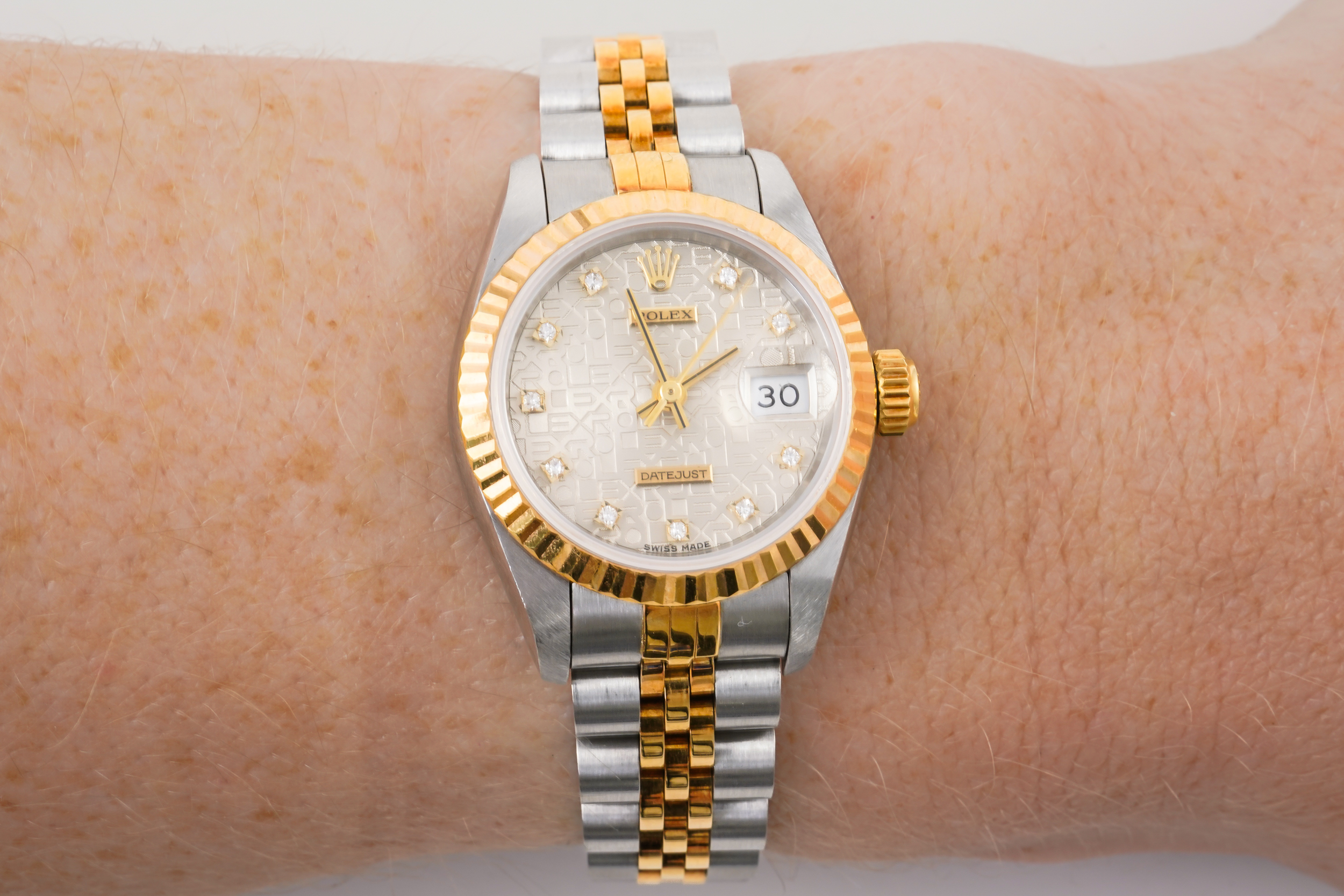 A LADY'S STEEL AND GOLD DATEJUST ROLEX WRISTWATCH - Image 6 of 6