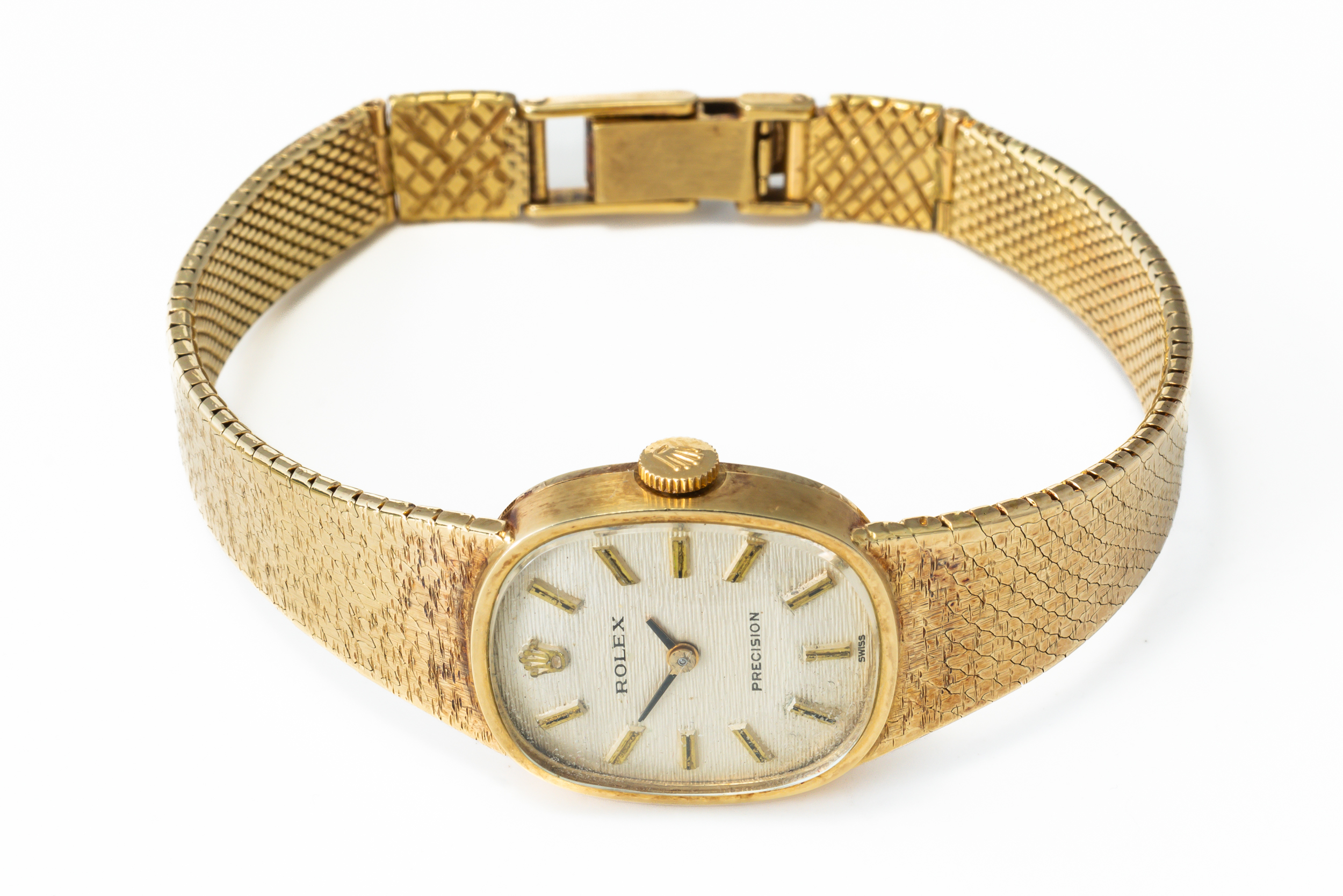 A ROLEX PRECISION 14CT GOLD LADY'S BRACELET WRISTWATCH - Image 4 of 7