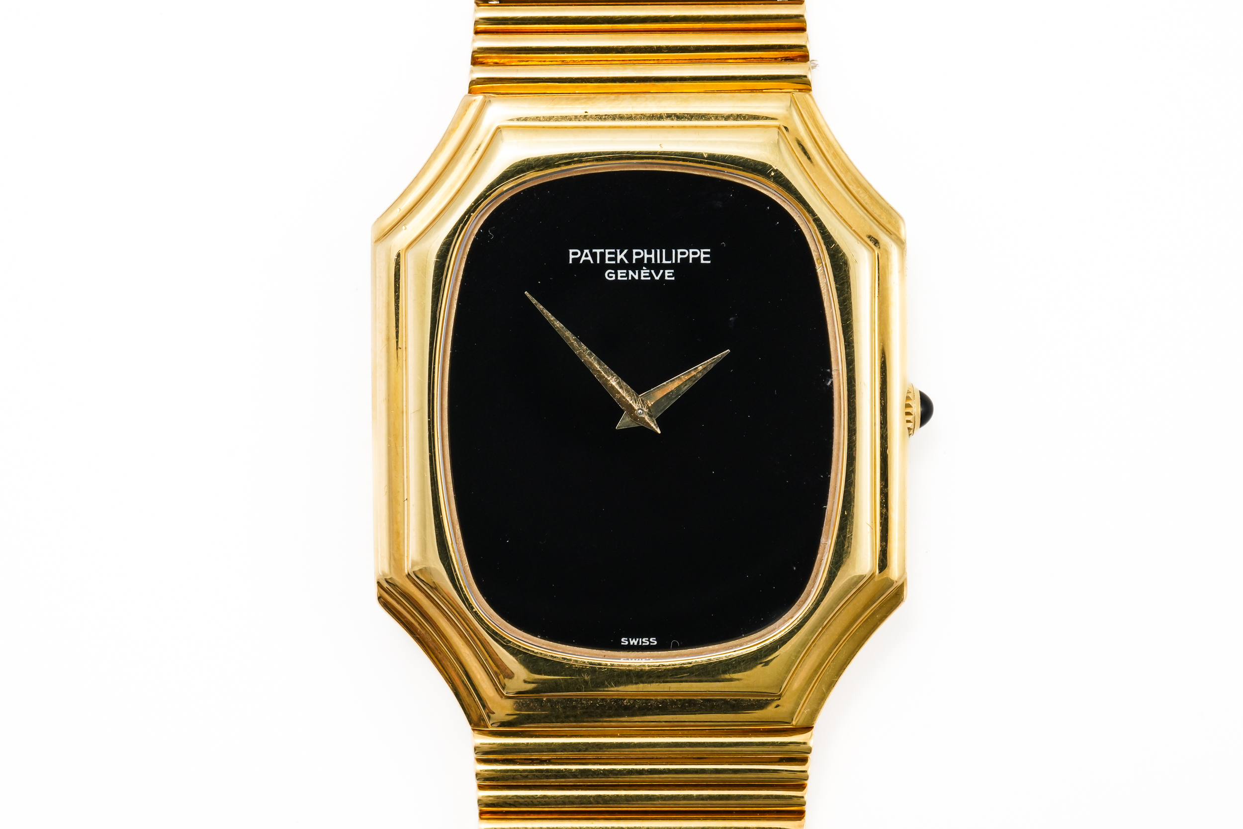 PATEK PHILIPPE 3729 GENTLEMAN'S GOLD WATCH WITH ONYX DIAL