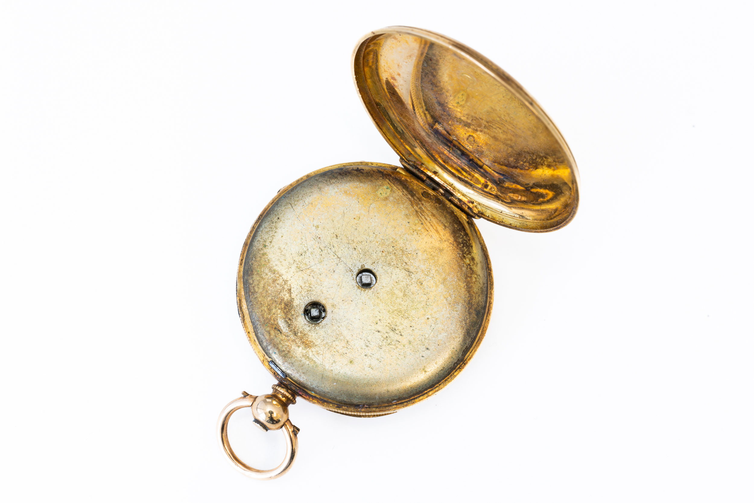 A GOLD CASED, KEY WIND OPENFACED LADY'S FOB WATCH - Image 5 of 7