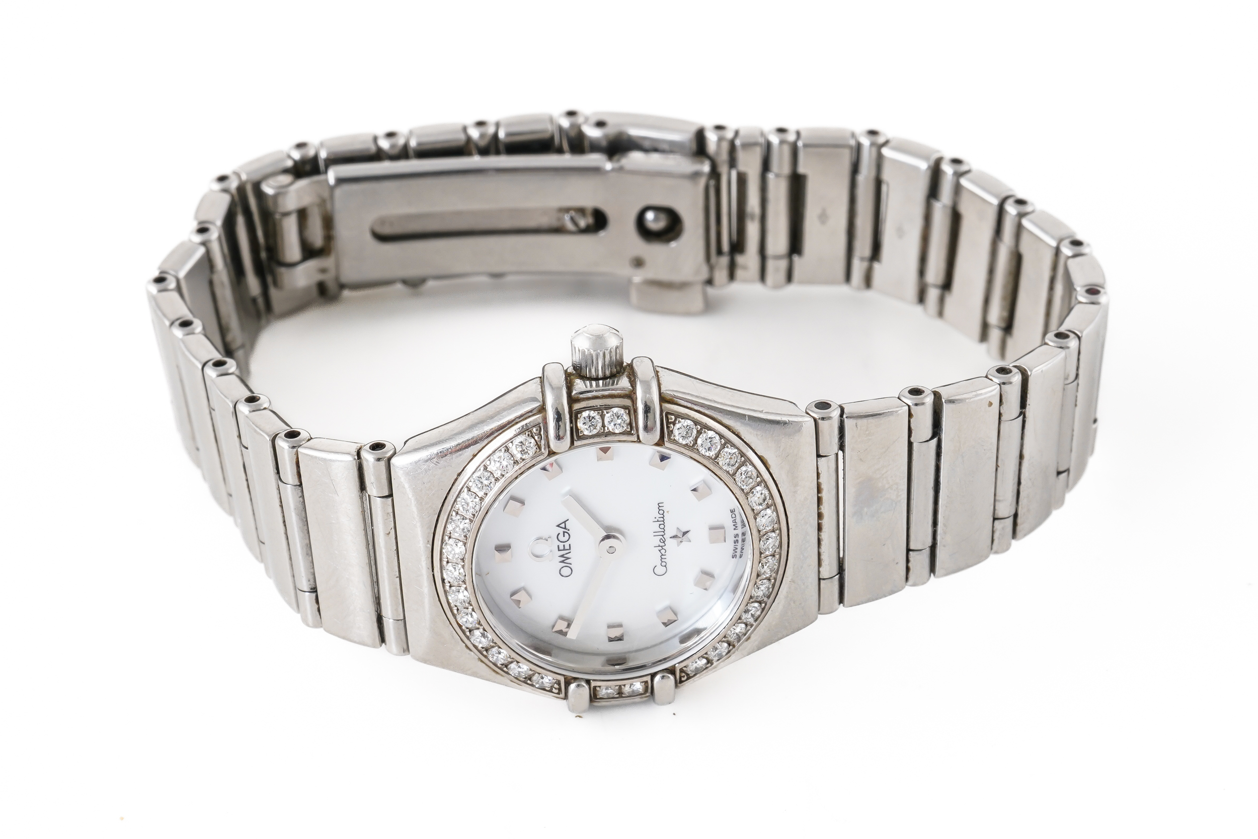 A LADY'S STEEL OMEGA CONSTELLATION WRISTWATCH - Image 3 of 3