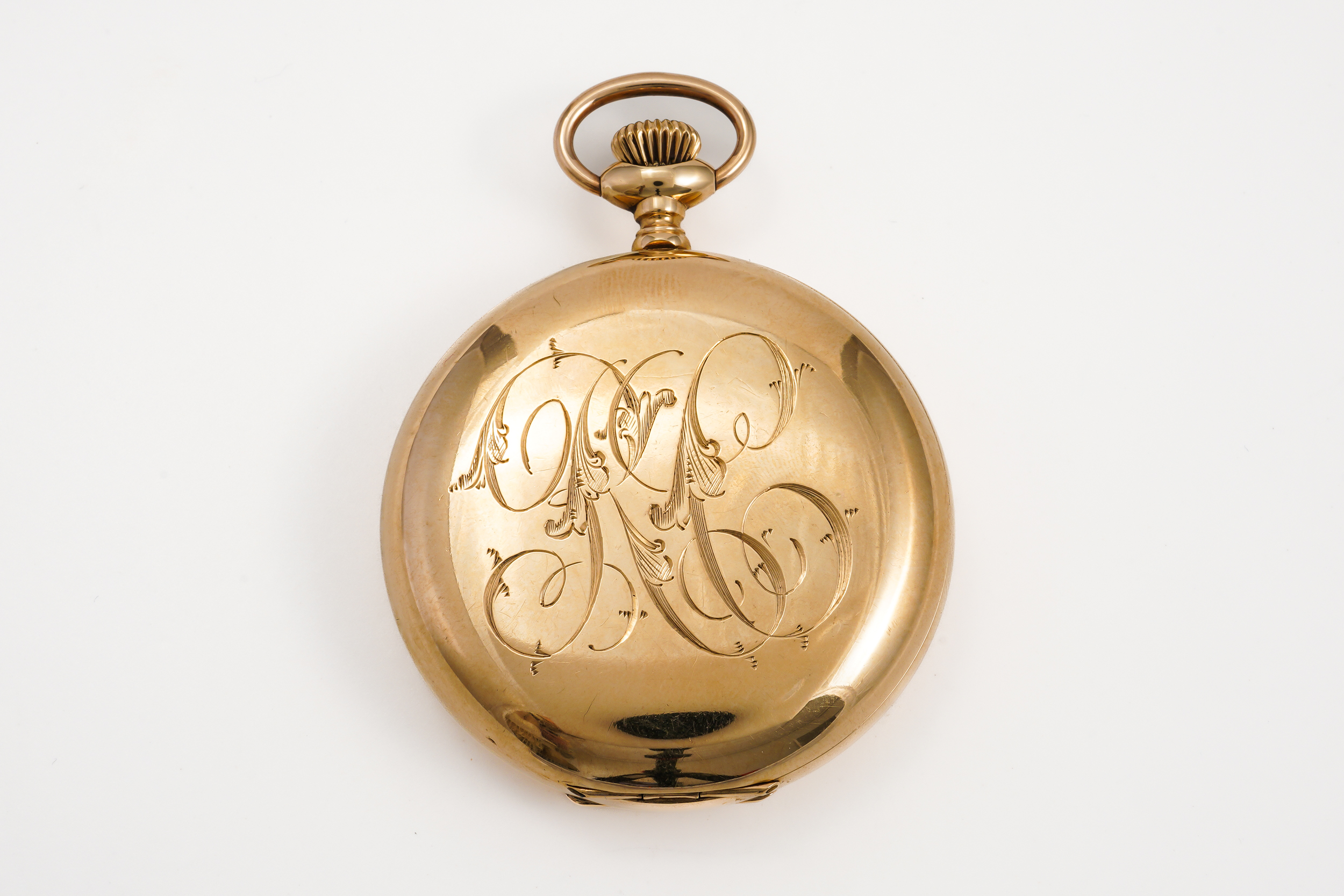 AN ELGIN GOLD CASED KEYLESS WIND HUNTING CASED POCKET WATCH - Image 2 of 5