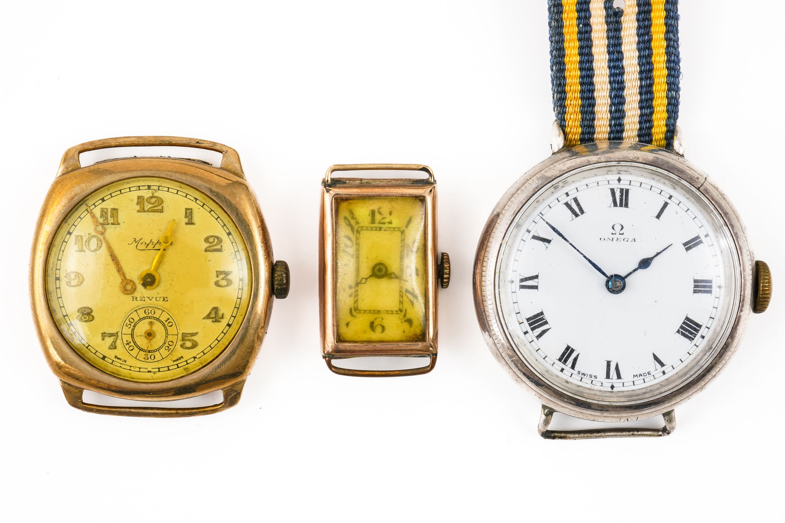 TWO GOLD CASED WATCHES AND AN OMEGA (3)