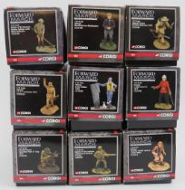 Nine Corgi ’Forward March’ hand painted spin-cast metal figures. Scale 1:32 models. Original boxes