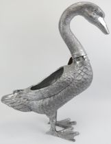 A large Culinary Concepts cast metal goose ice bucket, 21st century. 60.8 cm height. Condition