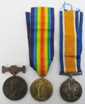 Militaria: Two WWI British Army medals and a bronze Edward VII London County Council Punctual