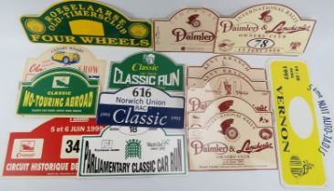 Automobilia: A collection of vintage car rally plaques, circa 1980’s/90’s. (19 items) ‘Four