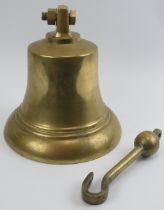 A large brass Fire Station alerting bell. Struck WFBT to the canon. 25 cm height, 24.8 cm