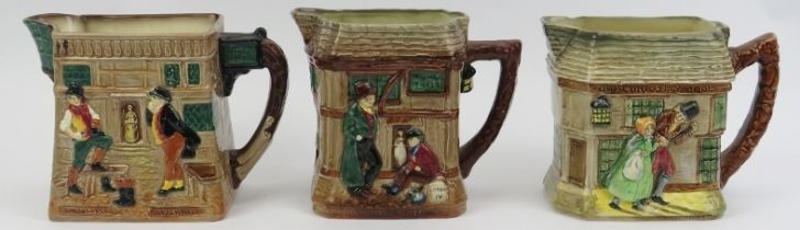 Three Royal Doulton Charles Dickens series ceramic jugs. Titles included are the ‘Old Curiosity