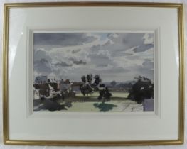 Rowland Hilder OBE PPRI RSMA (1905-1993) - 'View from the studio', watercolour, signed, labels verso