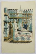 Eric Ravilious (1903 - 1942) - 'Wedding cakes', original lithograph, C. 1938, sheet 23cm x 15cm,