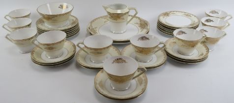 A vintage Noritake gilt porcelain part tea service, 20th century. (37 items). Condition report: Good