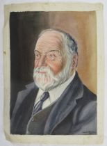 Ernest Andrews (1896 - 1977) - 'Portrait of a bearded Gentleman', watercolour, signed, dated 1927.