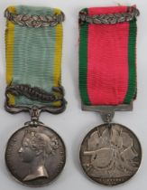 Militaria: A Crimea Medal and Turkish Crimea 1855 Medal. A group of two Crimea medals both awarded
