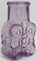 A rare vintage Scandinavian ‘On The Rocks’ purple glass vase by Lars Hellsten. Scruf glassworks of