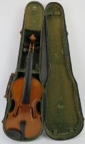 An Excelsior violin with case, circa 1895. 62 cm length. With excelsior internal label. Condition