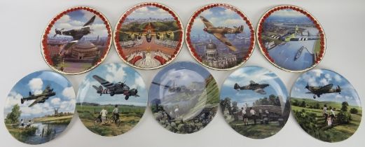 A collection of Royal Doulton and Royal Grafton British commemorative WWII fighter plane porcelain