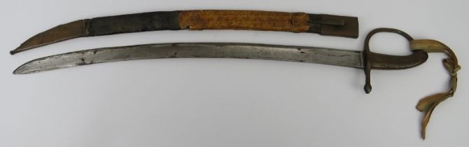 Militaria: A Crimean War Russian Cavalry Trooper's sabre sword and scabbard, mid 19th century. The