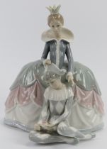 A rare Lladro ‘Lady with young harlequin’ porcelain figurine designed by Salvador Furio, circa