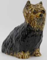 A Winstanley ceramic Yorkshire Terrier. Modelled with glass eyes. Signed and marked ‘5 England’