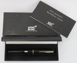 A Montblanc ‘Classic’ black and gold fountain pen. 14K gold medium nib. With original pen case,