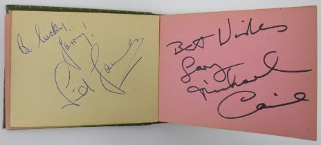 A vintage autograph album containing a variety of mainly British celebrities, 20th century. Signed