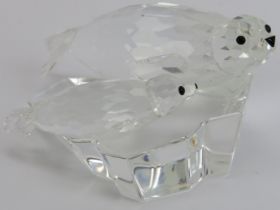 A Swarovski ‘Save Me - The Seals’ crystal glass figurine, 1991 SCS edition. Certificate and box