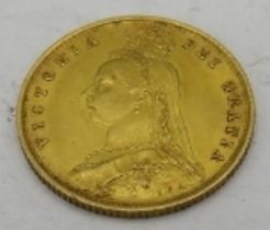 A Victorian half sovereign, 1887. Condition report: Some surface scratching.