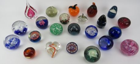 A group of British and European glass paperweights and ornaments. cm tallest height. Condition