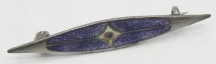 A Charles Horner silver & enamelled brooch, Chester 1912, boxed. Approx weight 2.8 grams.